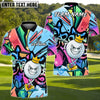 BlueJose Graffiti Swing King Golf Polo Personalized Name, Team Name 3D Shirt (4 Colors)