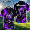 BlueJose Badass Skull Golf Polo Personalized Name, Team Name 3D Shirt (4 Colors)