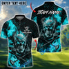 BlueJose Badass Skull Golf Polo Personalized Name, Team Name 3D Shirt (4 Colors)