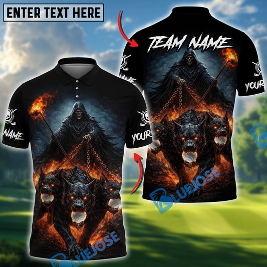 BlueJose Shadow Reaper Golf Polo Personalized Name, Team Name 3D Shirt (4 Colors)