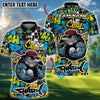 BlueJose Urban Swing Shark Golf Polo Personalized Name, Team Name 3D Shirt (4 Colors)