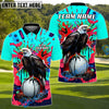 BlueJose Graffiti Eagle Golf Polo Personalized Name, Team Name 3D Shirt (4 Colors)