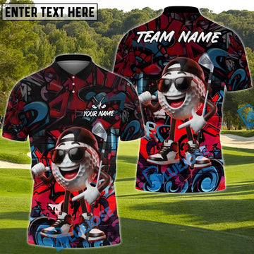 BlueJose Urban Fairway Golfer Polo Personalized Name, Team Name 3D Shirt (4 Colors)