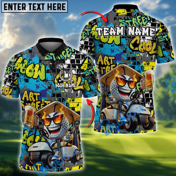 BlueJose Beer & Golf Cart Polo Personalized Name, Team Name 3D Shirt (4 Colors)