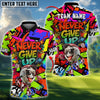 BlueJose Color Splash Never Give Up Golf Polo Personalized Name, Team Name 3D Shirt (4 Colors)