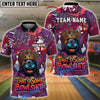 BlueJose Bowling & Pins Graffiti King That's Some Bowlshit Customized Name, Team Name 3D Shirt (4 Colors)