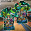 BlueJose Bowling & Pins Graffiti Street King Pins Customized Name, Team Name 3D Shirt (4 Colors)
