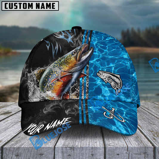 BlueJose Fishing Sparkling Water Smoke Pattern Design Personalized Cap (13 Breeds)