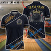 BlueJose Bowling And Pins Glitter Sparkling Crown Customized Name, Team Name 3D Shirt (6 Colors)