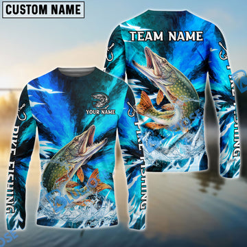 Bluejose Pike Fishing Sharp Strike Custom Name & Team Name 3D Shirts