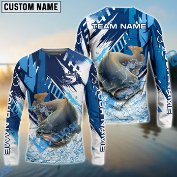 Bluejose Catfish Fishing Technical Fish Scale Custom Name & Team Name 3D Shirts