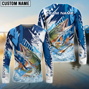Bluejose Pike Fishing Technical Fish Scale Custom Name & Team Name 3D Shirts