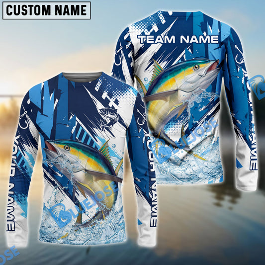 Bluejose Tuna Fishing Technical Fish Scale Custom Name & Team Name 3D Shirts