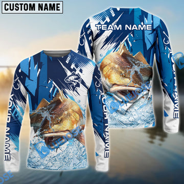 Bluejose Redfish Fishing Technical Fish Scale Custom Name & Team Name 3D Shirts