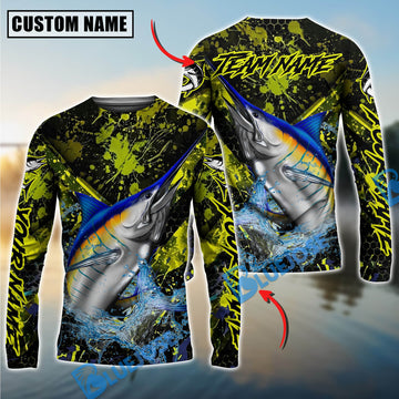 Bluejose Marlin Fishing Neon Splash Custom Name & Team Name 3D Shirts