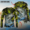Bluejose Striped Bass Fishing Neon Splash Custom Name & Team Name 3D Shirts