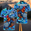 BlueJose Darts Cool Rooster Dartboard Design Personalized Name, Team Name Unisex Shirt (4 Colors)