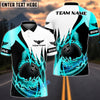 BlueJose Bowling And Pins Flaming Ball Swirl Customized Name, Team Name 3D Shirt (6 Colors)