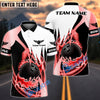 BlueJose Bowling And Pins Flaming Ball Swirl Customized Name, Team Name 3D Shirt (6 Colors)