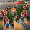 BlueJose Bowling Tropical Sunset Aloha Strike Customized Name, Team Name 3D Shirt