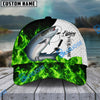 BlueJose Fishing Water Green Flame White Scale Personalized Name Classic 3D Cap (13 Breeds)