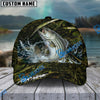 BlueJose Fishing Woodland Camouflage Water Splash Personalized Name Classic 3D Cap (13 Breeds)