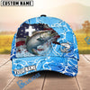 BlueJose Fishing Christian Cross Outdoorsman American Personalized Name Classic 3D Cap (13 Breeds)