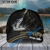 BlueJose Fishing Reaper Dark American Flag Personalized Name Classic 3D Cap (13 Breeds)