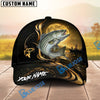 BlueJose Fishing Moonlight Gold Ocean Personalized Name Classic 3D Cap (13 Breeds)