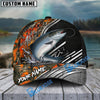 BlueJose Fishing Orange Camo Graphic Personalized Name Classic 3D Cap (13 Breeds)