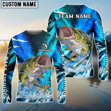 Bluejose Bass Fishing Sharp Strike Custom Name & Team Name 3D Shirts