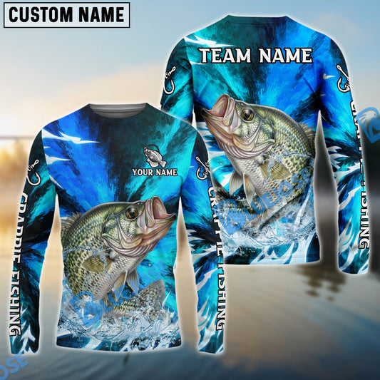 Bluejose Crappie Fishing Sharp Strike Custom Name & Team Name 3D Shirts