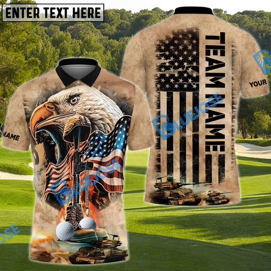 BlueJose Golf Flag Veteran Customized Name, Team Name 3D Shirt