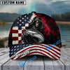 BlueJose Fishing Grunge American Flag Reaper Personalized Cap (13 Breeds)