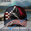 BlueJose Fishing Grunge American Flag Reaper Personalized Cap (13 Breeds)