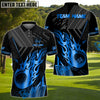 BlueJose Golf Black Gold Flaming Personalized Name, Team Name 3D Shirt (6 Colors)