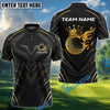 BlueJose Golf Golden Royal Flame Personalized Name, Team Name 3D Shirt (6 Colors)