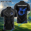 BlueJose Golf Golden Royal Flame Personalized Name, Team Name 3D Shirt (6 Colors)