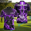 BlueJose Golf Fantasy Knight Thunder Lightning Pattern Personalized Name, Team Name 3D Shirt (6 Colors)