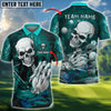 BlueJose Golf Skull Lightning Personalized Name, Team Name 3D Shirt (4 Colors)