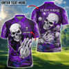 BlueJose Golf Skull Lightning Personalized Name, Team Name 3D Shirt (4 Colors)