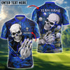 BlueJose Golf Skull Lightning Personalized Name, Team Name 3D Shirt (4 Colors)
