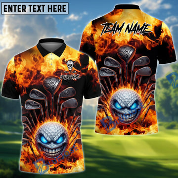 BlueJose Golf Flaming Evil Ball Personalized Name, Team Name 3D Shirt (4 Colors)