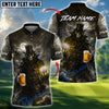 BlueJose Golf Beer Dark Gentleman Skull Personalized Name, Team Name 3D Shirt (6 Colors)