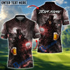 BlueJose Golf Beer Dark Gentleman Skull Personalized Name, Team Name 3D Shirt (6 Colors)