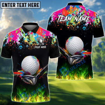BlueJose Golf Club Paint Splash Customized Name, Team Name 3D Shirt