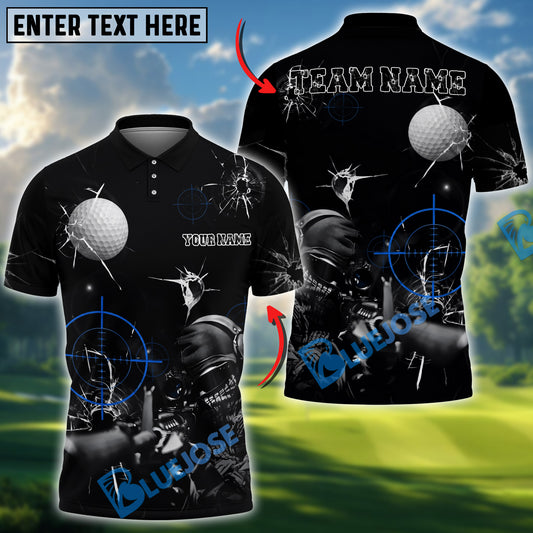 BlueJose Golf Shooting Aim Sniper Personalized Name, Team Name 3D Shirt (4 Colors)