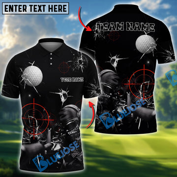 BlueJose Golf Shooting Aim Sniper Personalized Name, Team Name 3D Shirt (4 Colors)