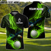 BlueJose Golf Eagle Flag Flame Personalized Name, Team Name 3D Shirt (4 Colors)