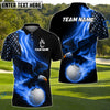 BlueJose Golf Eagle Flag Flame Personalized Name, Team Name 3D Shirt (4 Colors)